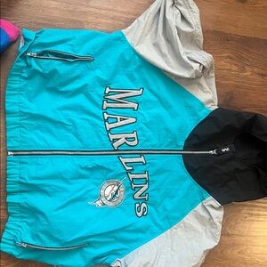 Teal and Gray Marlins Lightweight Jacket